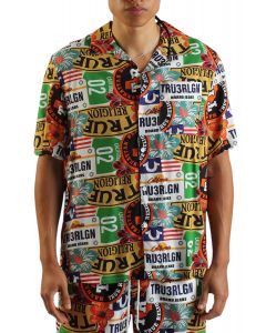 Allover West Coast Logo Camp Collar Shirt  White/Mix