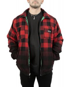 ABSTRK Reversible Flannel Shirt Jacket Red