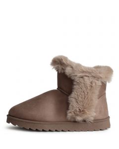 Melon-04 Ankle Fur Bootie  Taupe