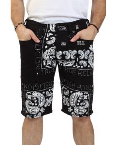 TRUE RELIGION RICKY PAISLEY DENIM SHORT