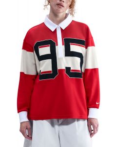 Sportswear Long-Sleeve Graphic Polo Top University Red/Lt Orewood Brn/White/Sail