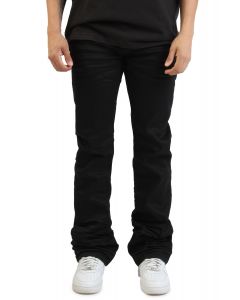 Stacked Flare Bottom Jean Black