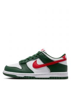 Grade-School Dunk Low  Fir/University Red-White