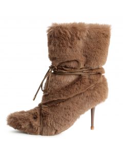 Chills-01High Heel Fur Boot  Nude