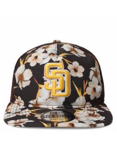 MLB San Diego Padres Tropic Floral Golfer Lightly Structured Snapback Hat Brn/W