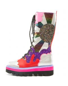 Rainbow Combat Boots multicolored