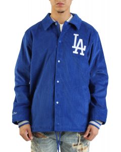 MLB Los Angeles Dodgers Logo Off The Bus Corduroy Coaches Vintage Jacket  Royal Blue