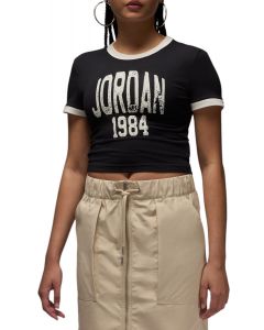 Cropped Graphic T-Shirt Black