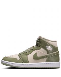 Women's Jordan 1 Mid SE SEA GLASS/OIL GREEN-METALLIC SILVER