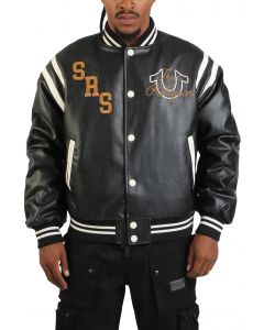 Retro Varsity Jacket  Black