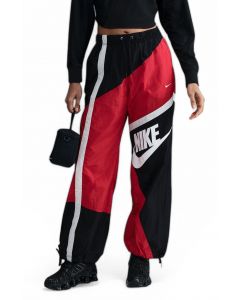  Mid-Rise Loose Woven Open-Hem Pants UNIVERSITY RED/BLACK/SAIL/SAIL