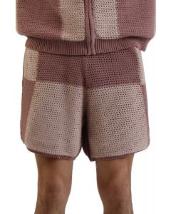 Checker Crochet Shorts Mauve