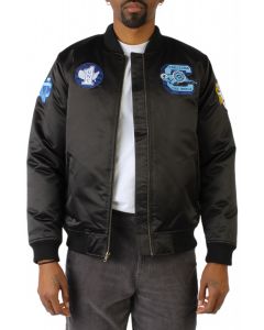 University of North Carolina Satin Bomber Jacket  Black