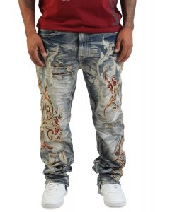 Long Straight Academy Jeans  Blue Toast