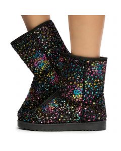 Annie-41 Sequin Booties Multi-Black