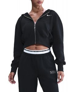 Sportswear Phoenix Fleece Loose Full-Zip Cropped Hoodie Black/Sail