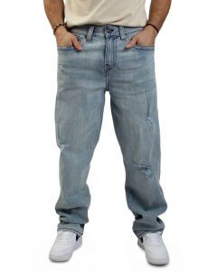 Bobby Distressed Baggy Jean Light Wash Blue