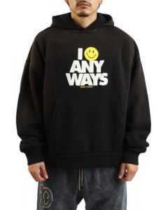 Smiley Smile Anyways Hoodie  Pirate Black
