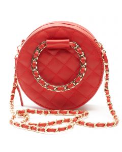 Round Quilted  Crossbody Clutch
