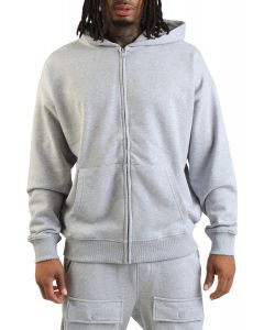 Cropped FZ Hoodie Heather Grey