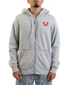 Big T Slub Zip-Up Hoodie Heather Grey