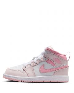 Pre-School Jordan 1 Mid Pearl Pink/Med Soft Pink-White