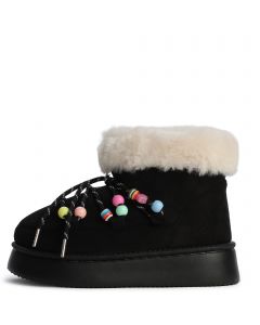 Maybel-08 Fur Bootie  Black