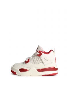 Toddler Jordan 4 Retro "Valentine's Day Pale Ivory/Sierra Red-Tough Red