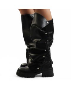 Mageo-1 Knee High Combat Boot  Black