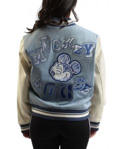 Mickey Mouse Denim Varsity Jacket 