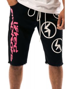 Aphex Puff Print Denim Shorts Black