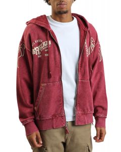 Flames Zip Hoodie Red