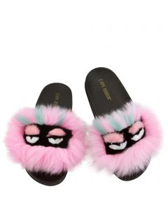 Mochi-Shi Fur Slides Pink
