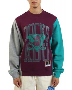 NHL Anaheim Ducks Split 3 Pullover Sweatshirt Grey Heather/Purple-Teal