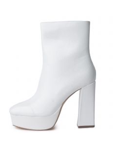 Luster-1 White Ankle Boots White