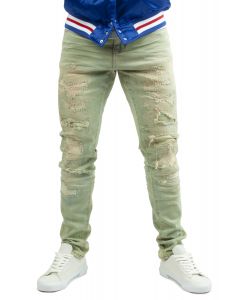 Cast Yellow Tinted Jeans  Light Sand Blue