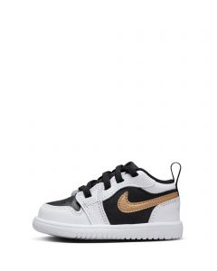 Toddler Jordan 1 Low  White/ Metallic Gold-Black