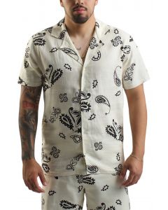 Paisley Camp Shirt Cream