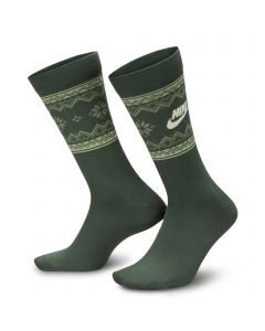 Everyday Essentials Fair Isle Crew Socks (1 Pair) Vintage Green/Oil Green/Coconut Milk