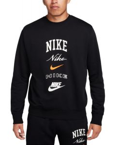 Club Fleece Long-Sleeve Crew-Neck Sweatshirt Black