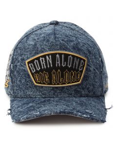 Born Alone Denim Hat  Washed Denim