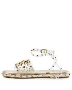 Cape Robbin Amisha Drive You Wild Studded Slide on Sandals-clear, Women's, Size: 7