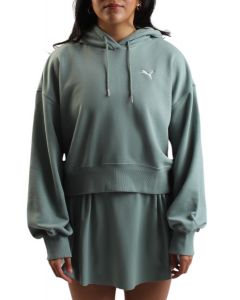 WARDROBE ESS Relaxed Cropped Hoodie  Green