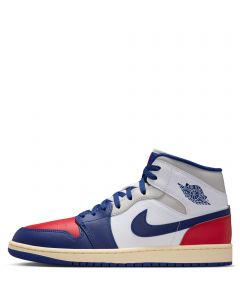 Air Jordan 1 Mid White/Deep Royal Blue-University Red