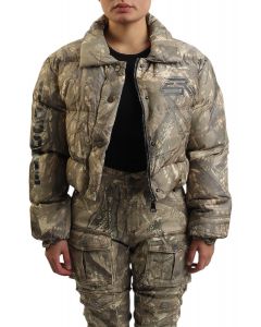 Patched Puffer Jacket  Camo