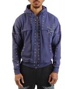 HUDSON Studded Metal Oversized Hoodie 585-SAIL - Shiekh