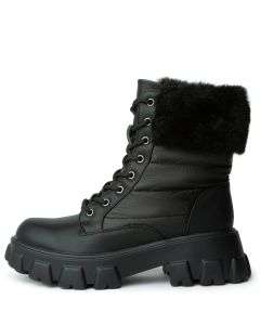 Tetris-26  Puffer Fur Bootie Black
