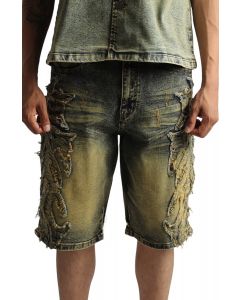 Tribal Patch Denim Shorts Vintage