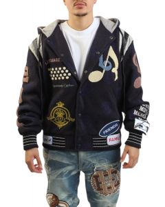 Orwell Letterman Jacket  Black/Grey