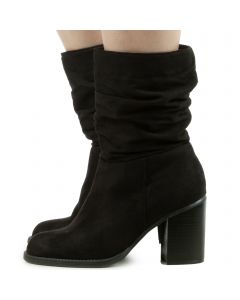 Slouchy Heel Bootie Black